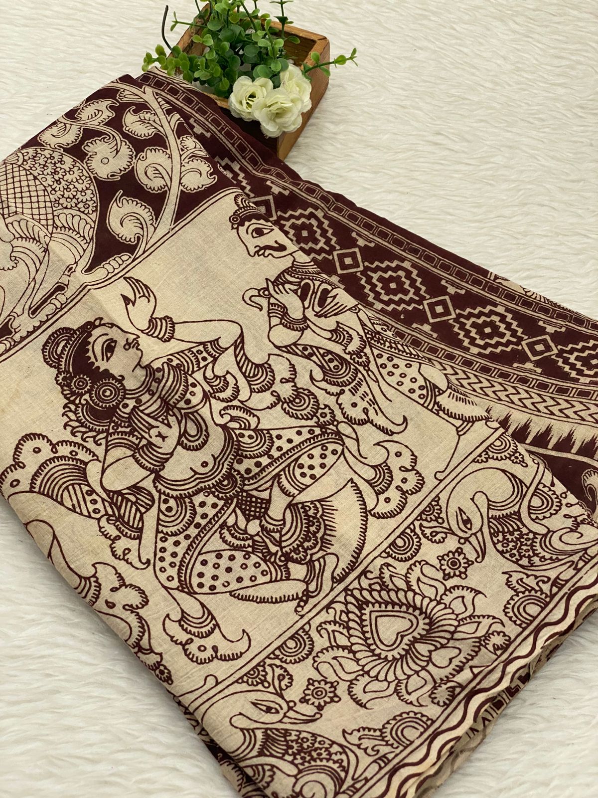 60s Count Premium Kalamkari Cotton Saree