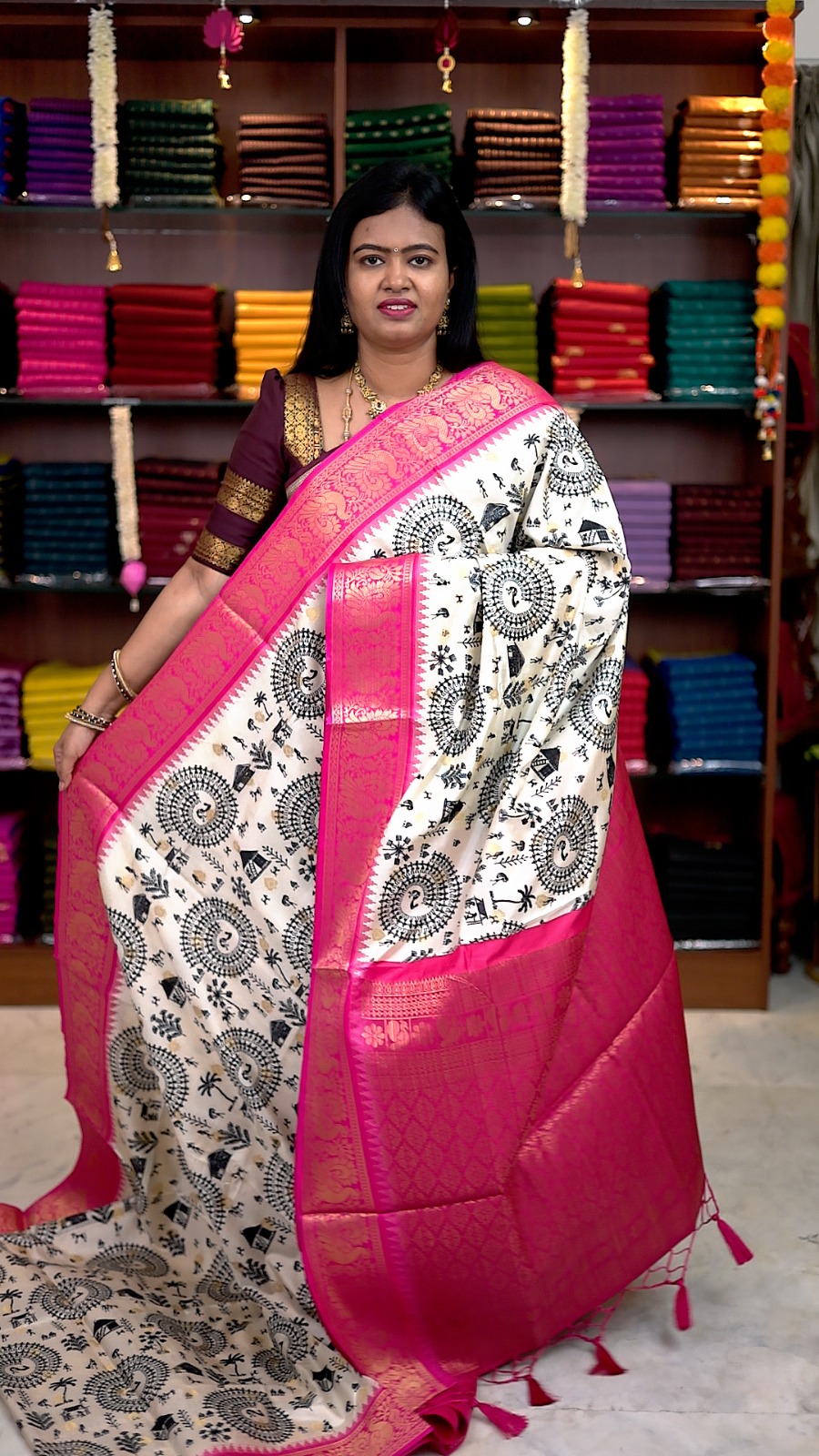 Venpattu Tusser Silk Saree