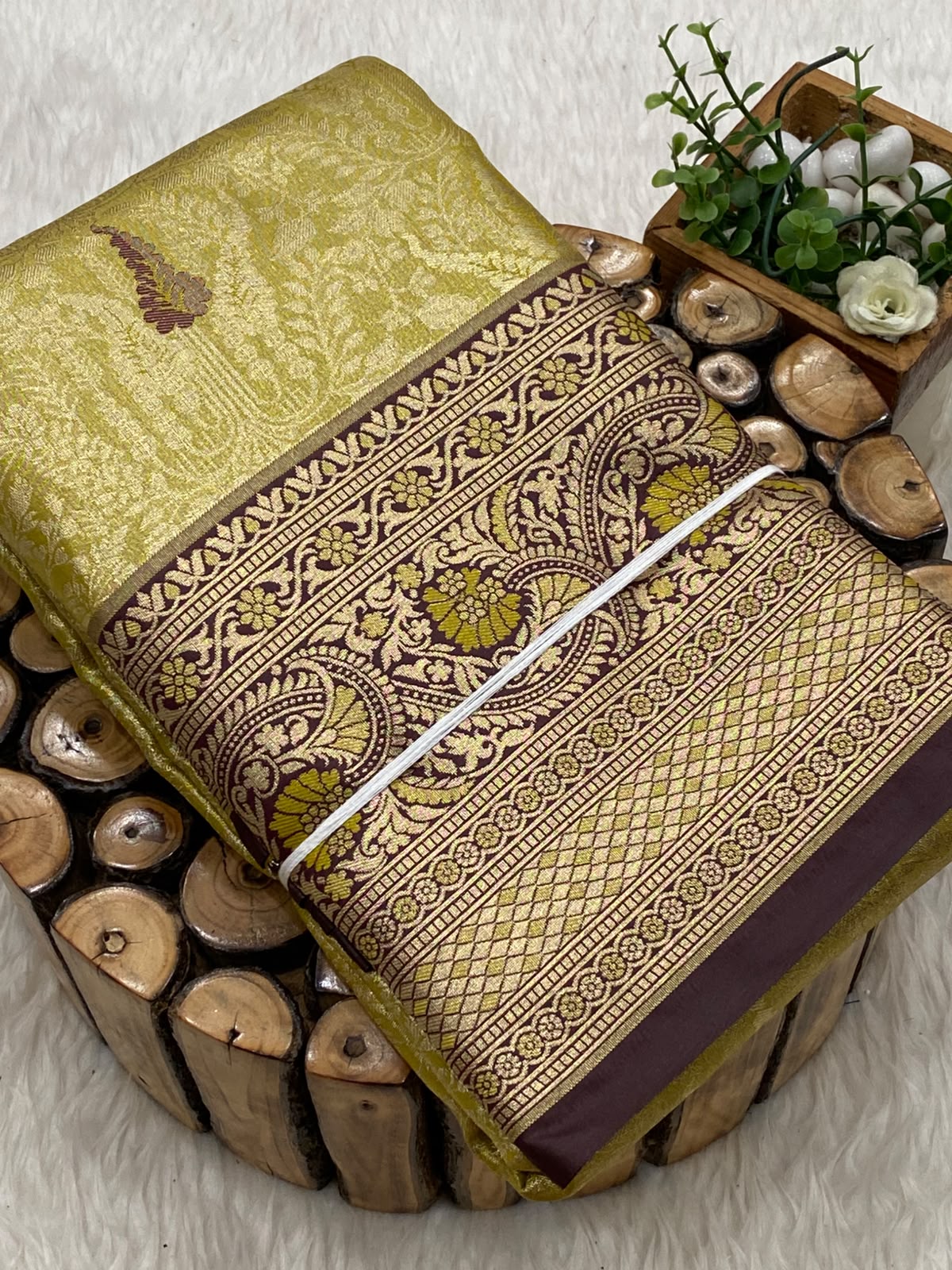 Meenakari Tissue Bridal Saree