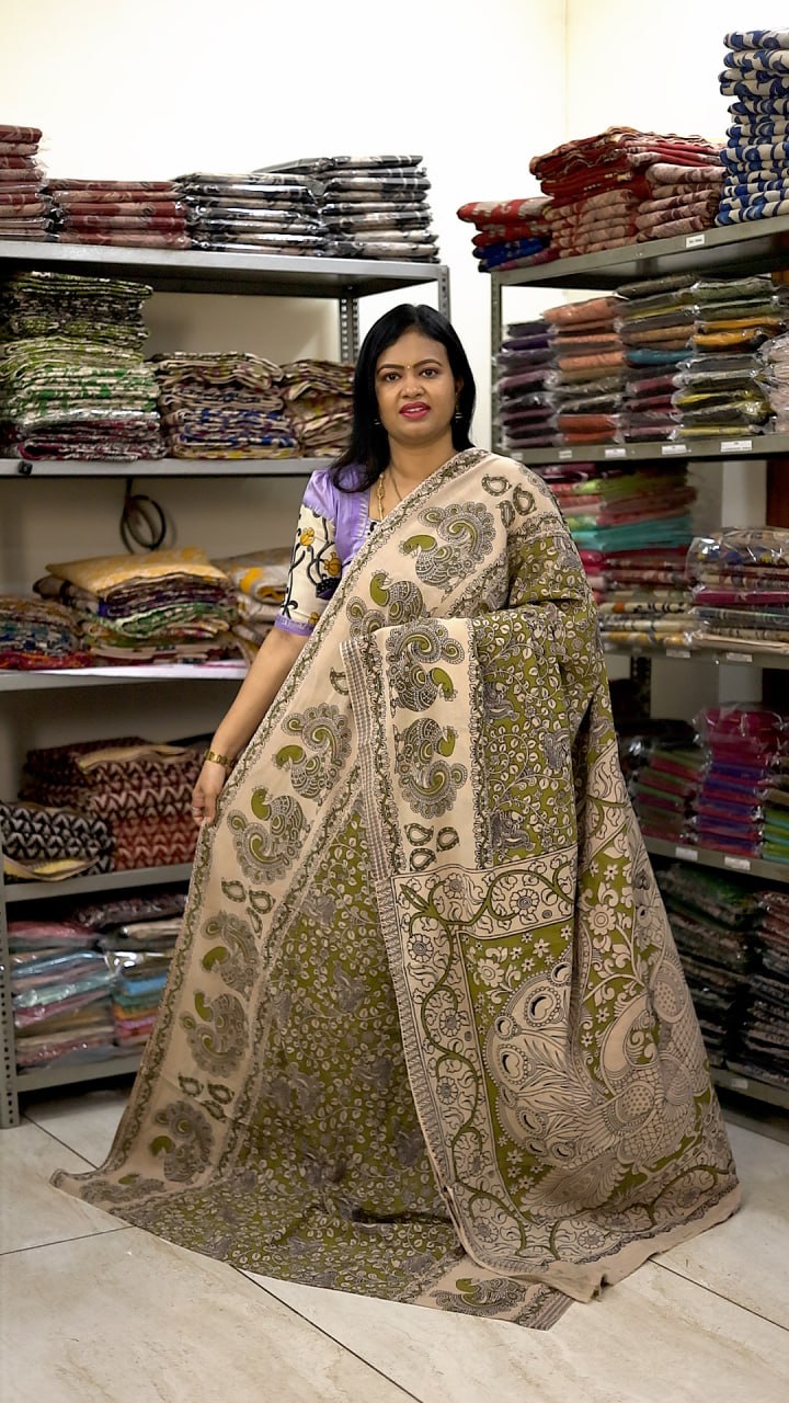 60s Count Premium Kalamkari Cotton Saree