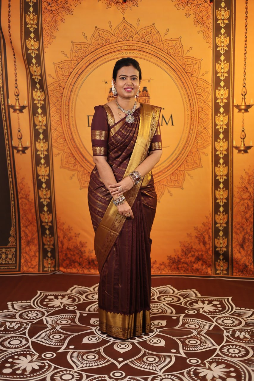Chocolate Brown Bridal Sarees