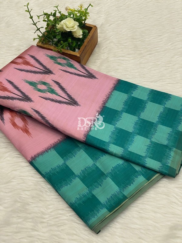 Pochampally Printed Italian Silk Saree