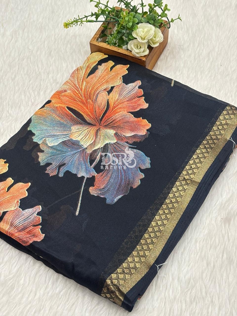 Viscose Chiffon Sarees - vol1