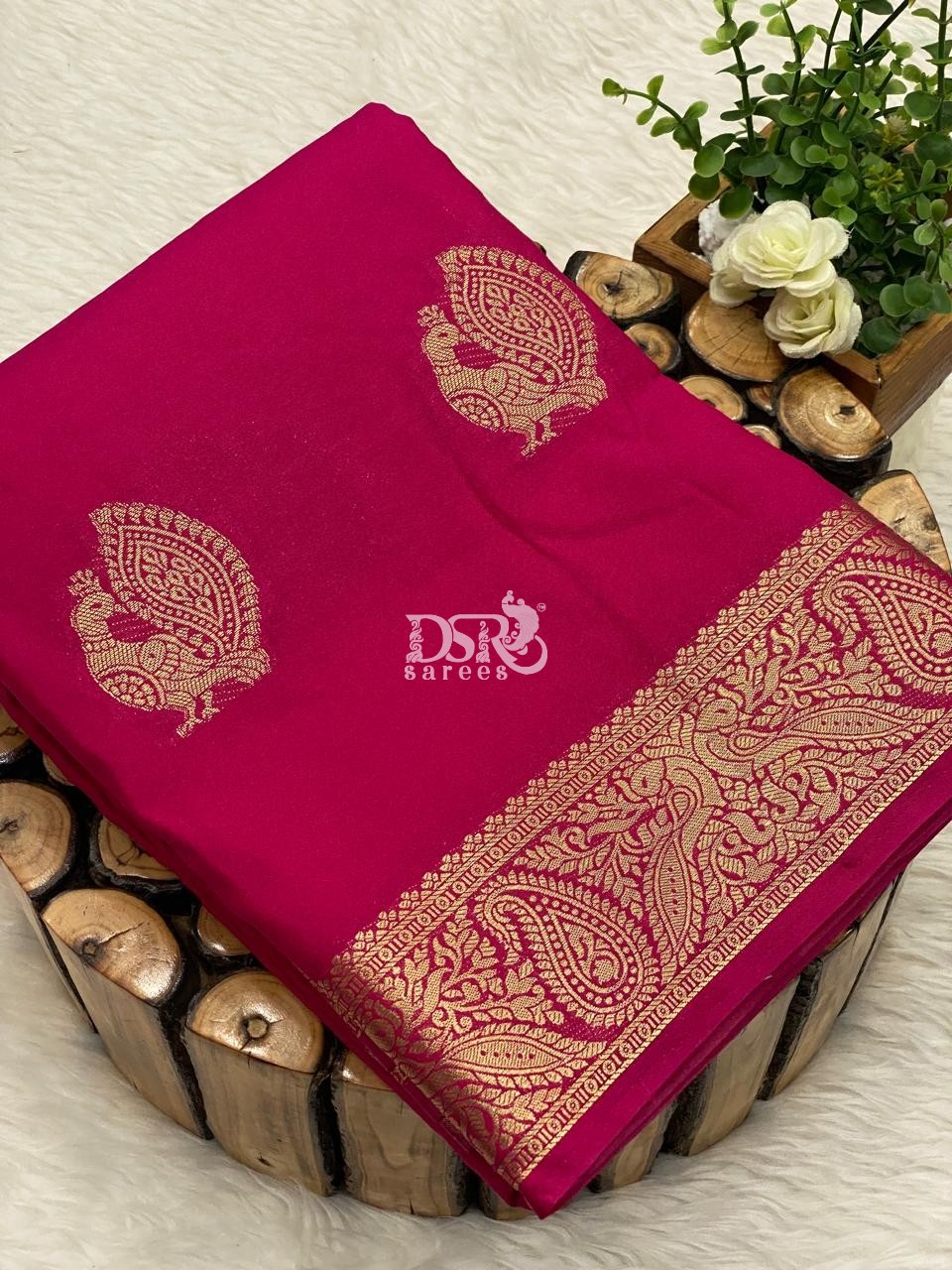 Semi Mysore Crepe Silk Saree