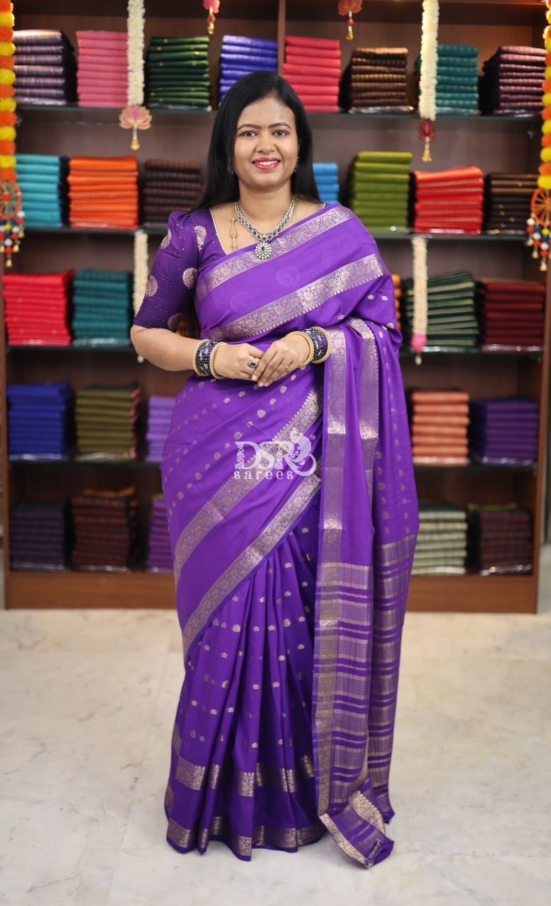Semi Mysore Crepe Silk Saree