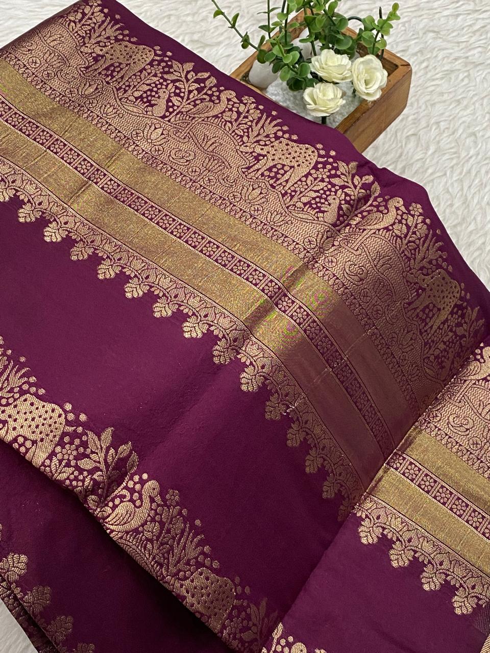 Viscose Crepe Silk Saree- Vol1