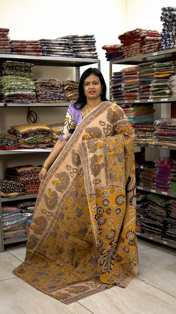 60s Count Premium Kalamkari Cotton Saree