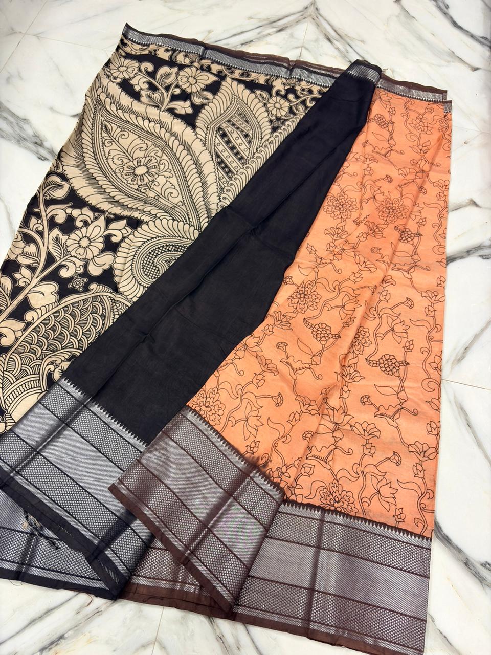 Kanchi Border Kalamkari Saree
