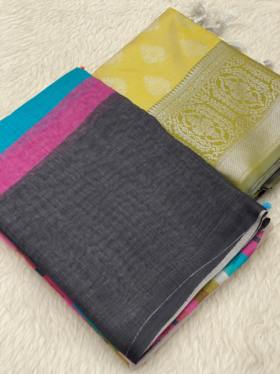 999 - Linen Kanchi Tissue Combo Saree