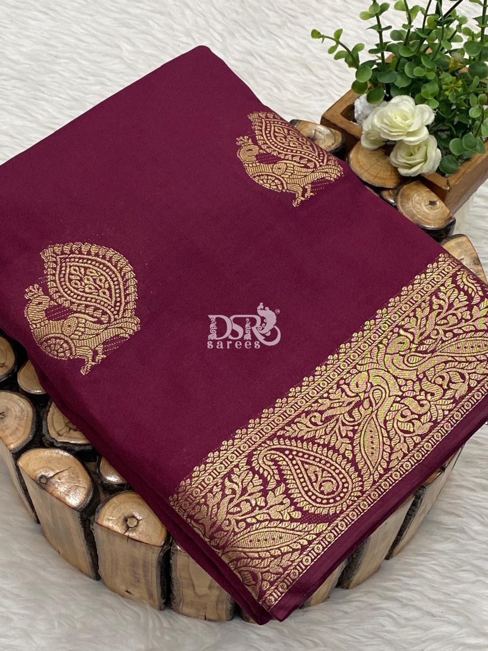 Semi Mysore Crepe Silk Saree