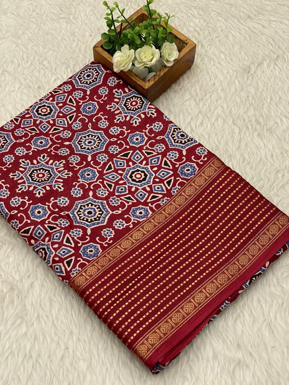 Ajrak Dola Saree