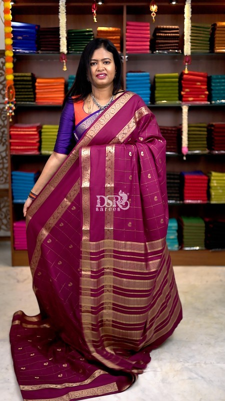 Semi Mysore Crepe Silk Saree