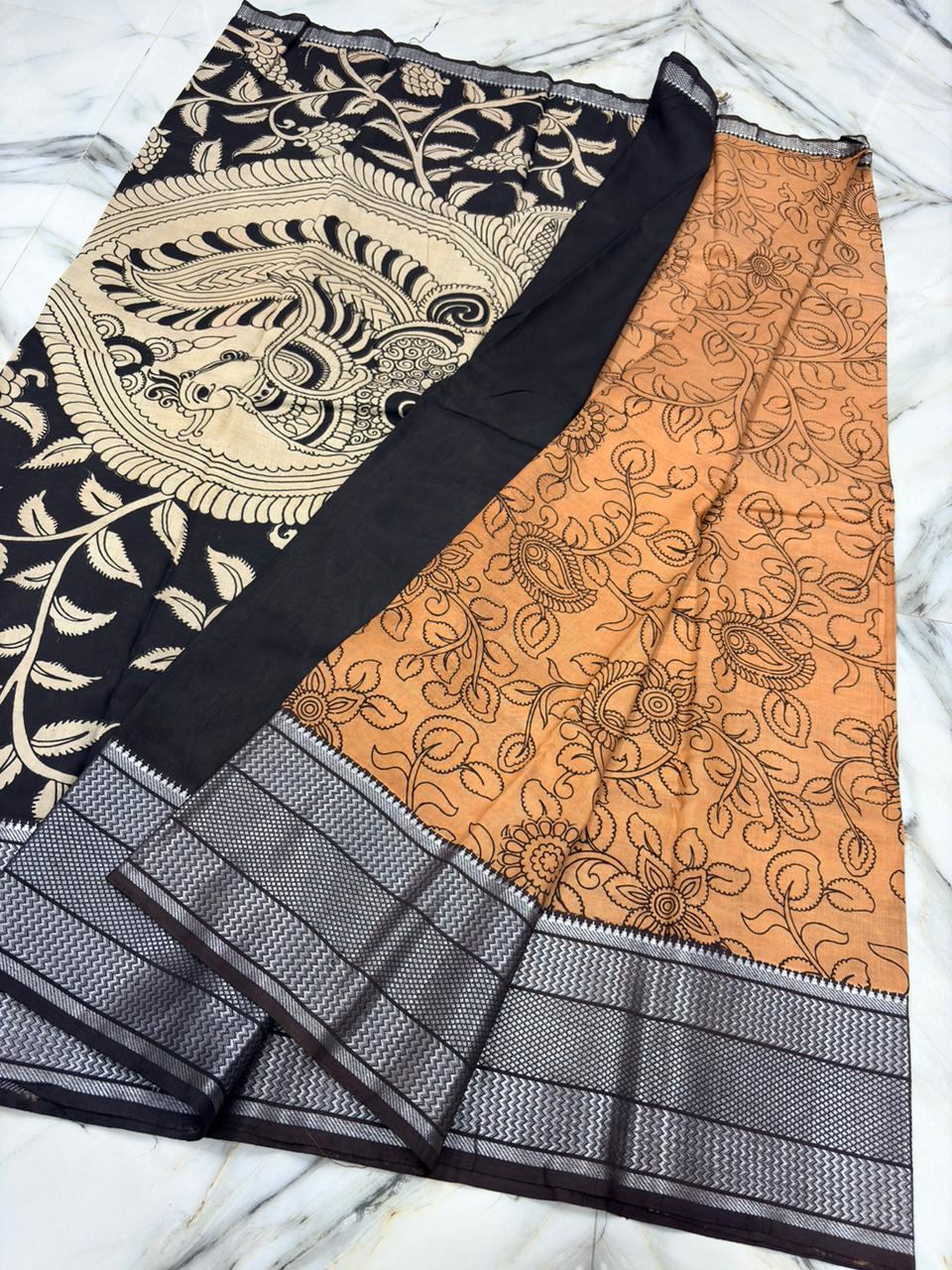 Kanchi Border Kalamkari Saree