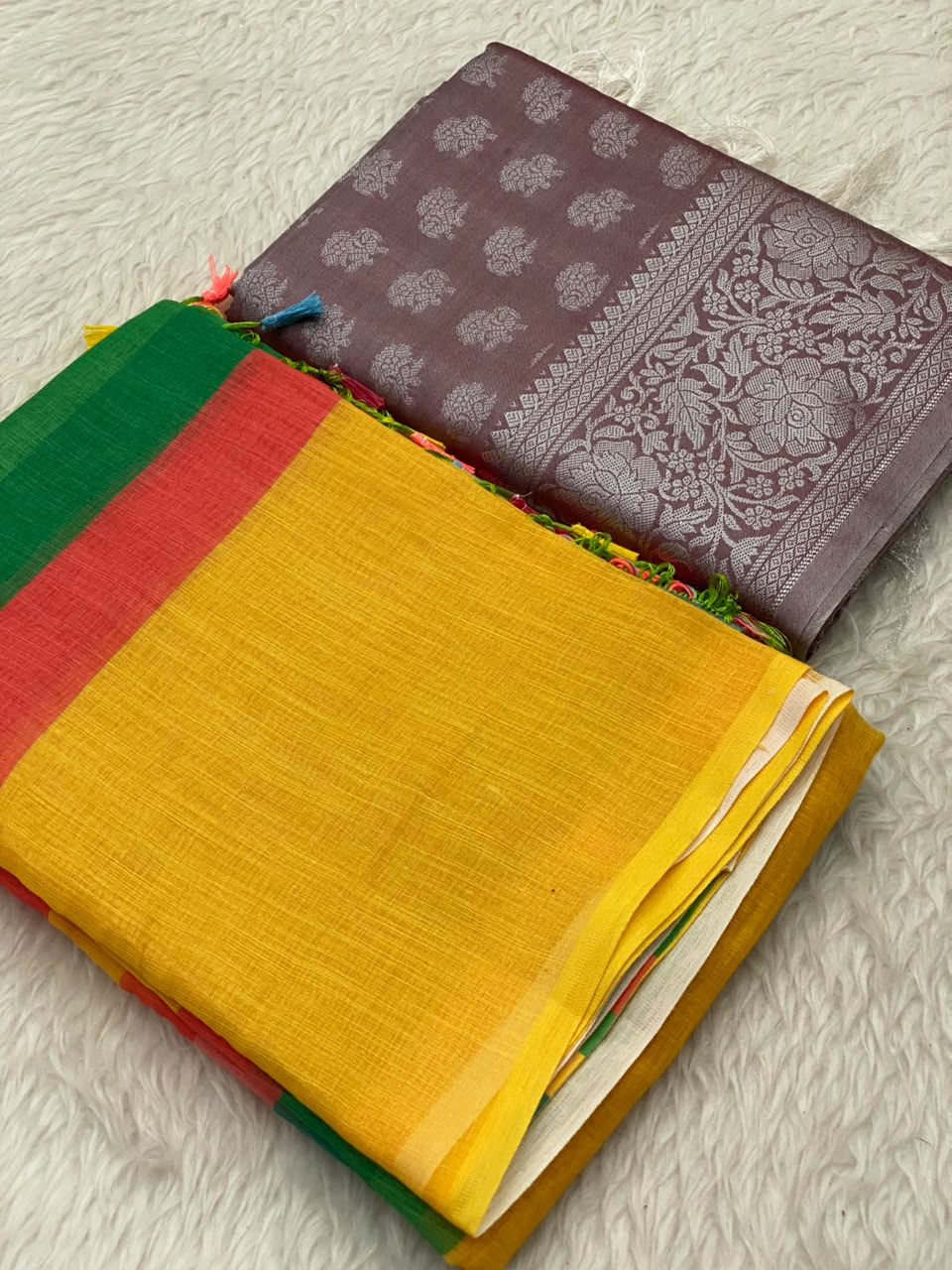 999 - Linen Kanchi Tissue Combo Saree