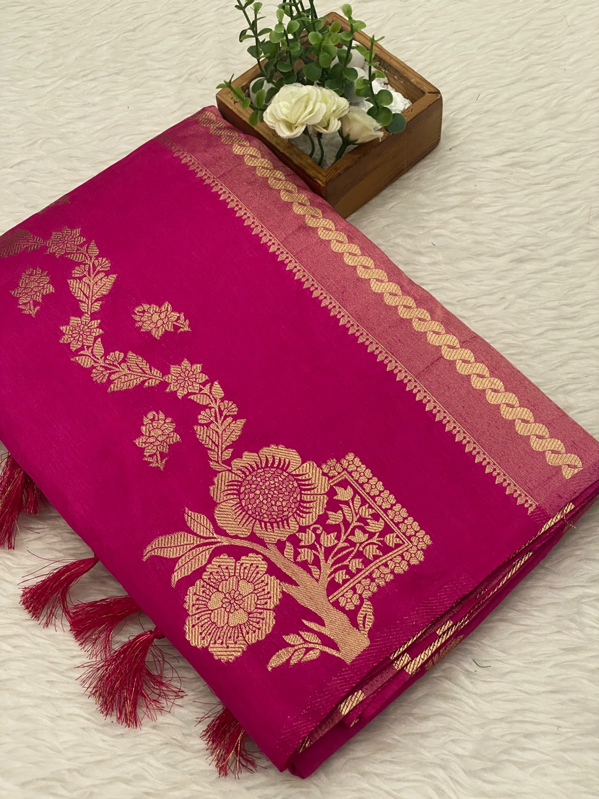 Viscose Crepe Silk Sarees