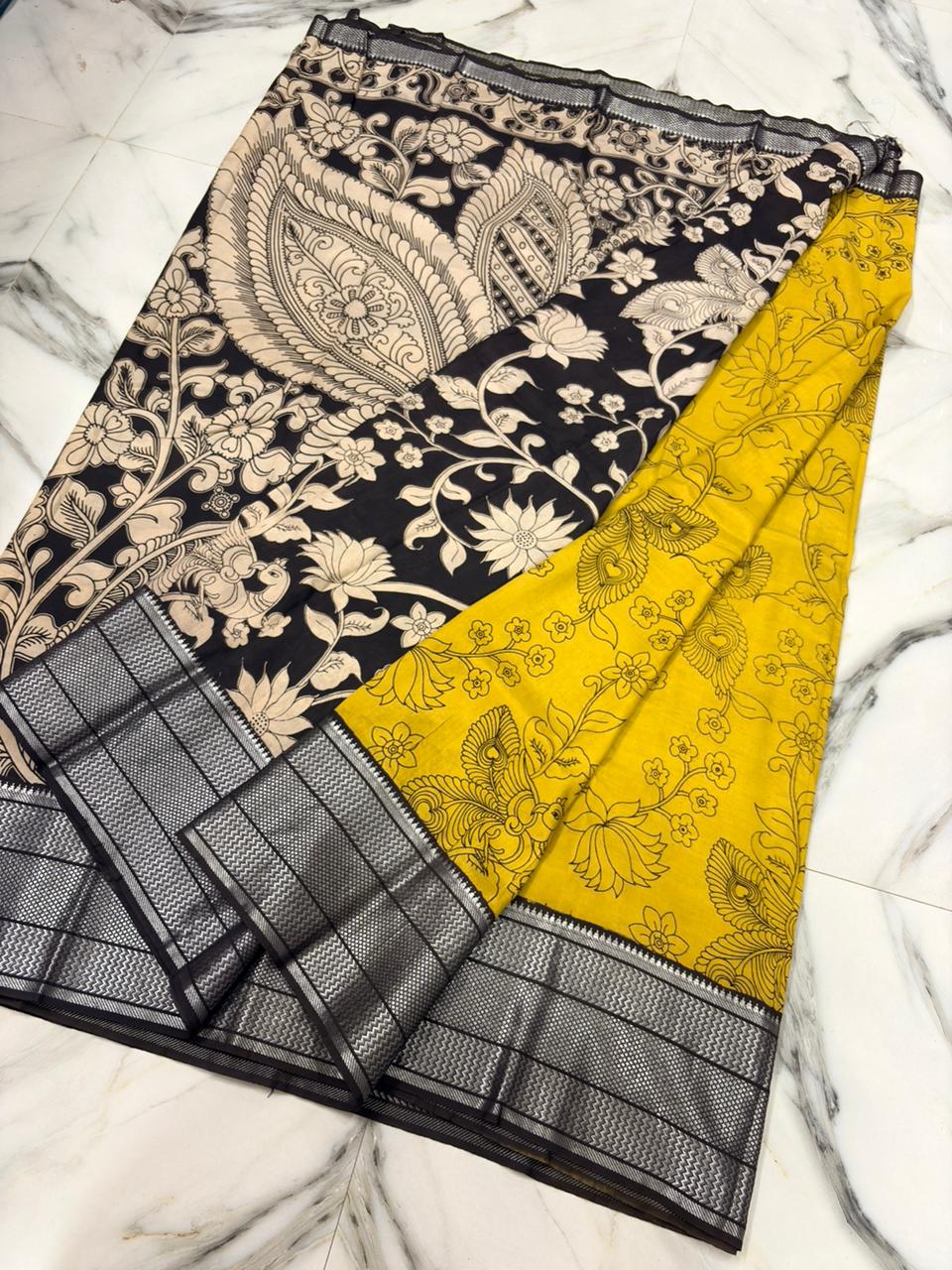 Kanchi Border Kalamkari Saree