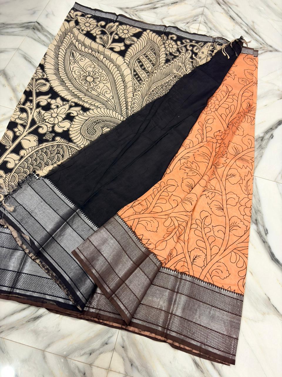 Kanchi Border Kalamkari Saree