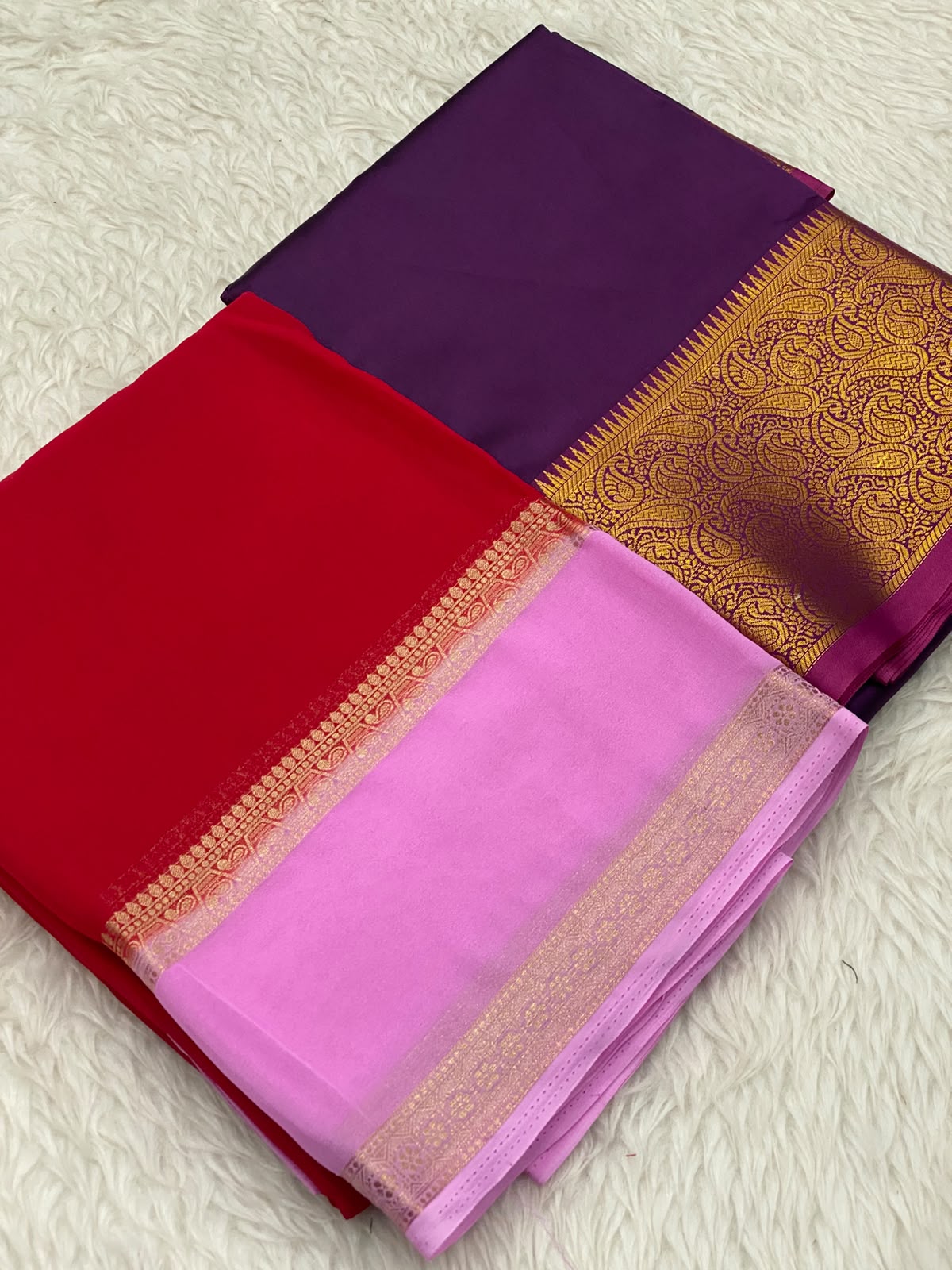 Georgette Soft Silk Combo Saree