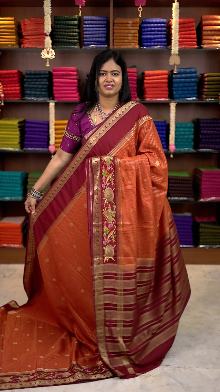 Embroided Mysore Crepe Silk
