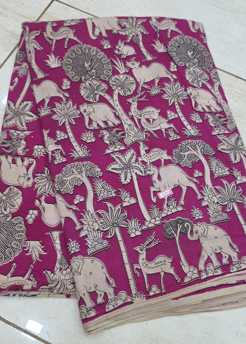Chennuri Silk Kalamkari Printed 1 mtr cut blouse