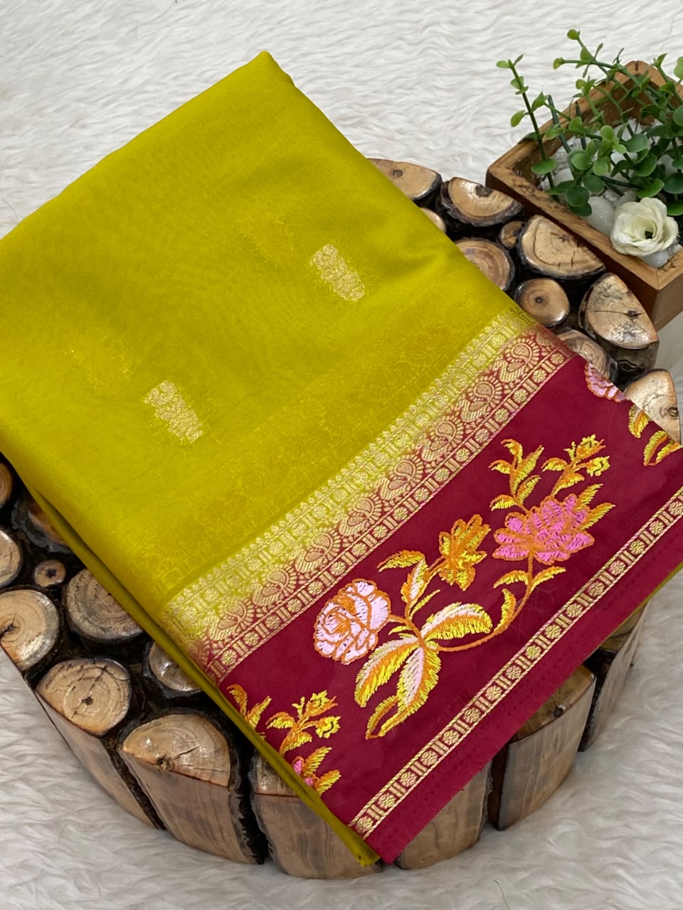 Embroided Mysore Crepe Silk