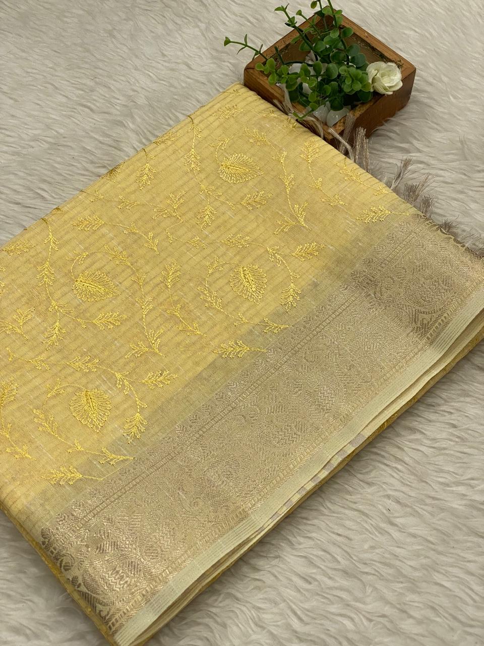 Kota Net Embroidery  Saree