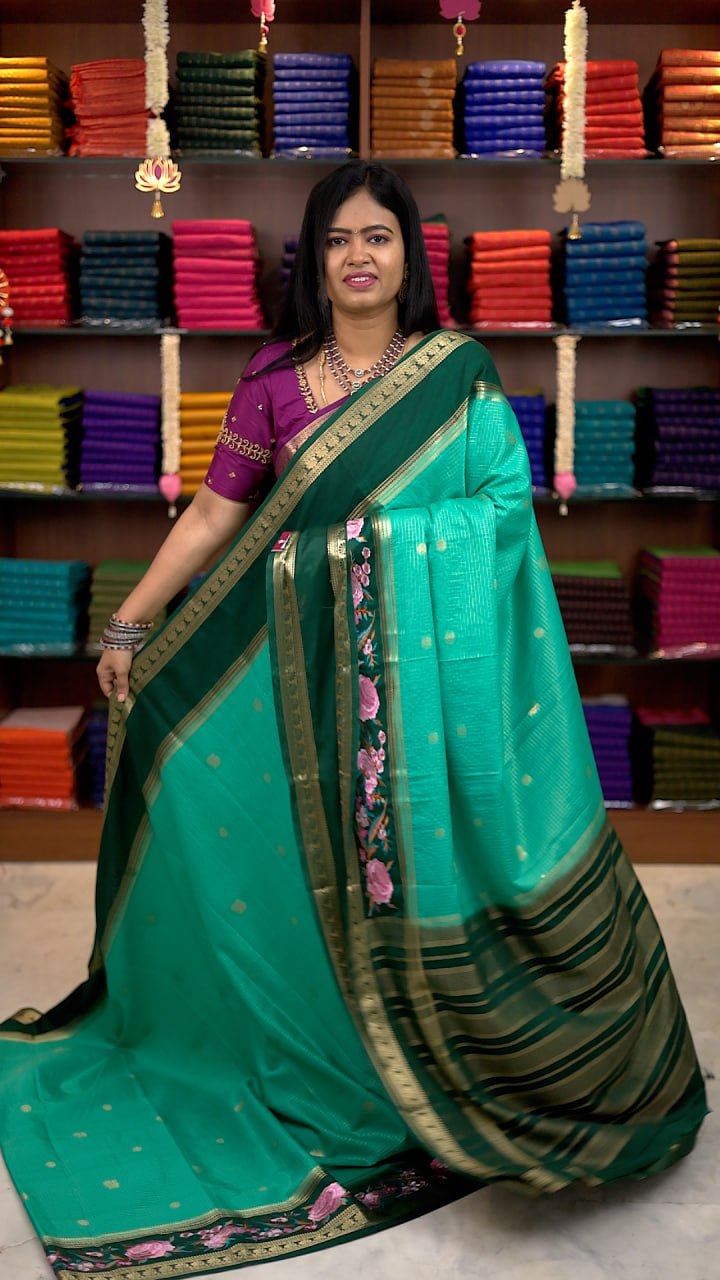 Embroided Mysore Crepe Silk