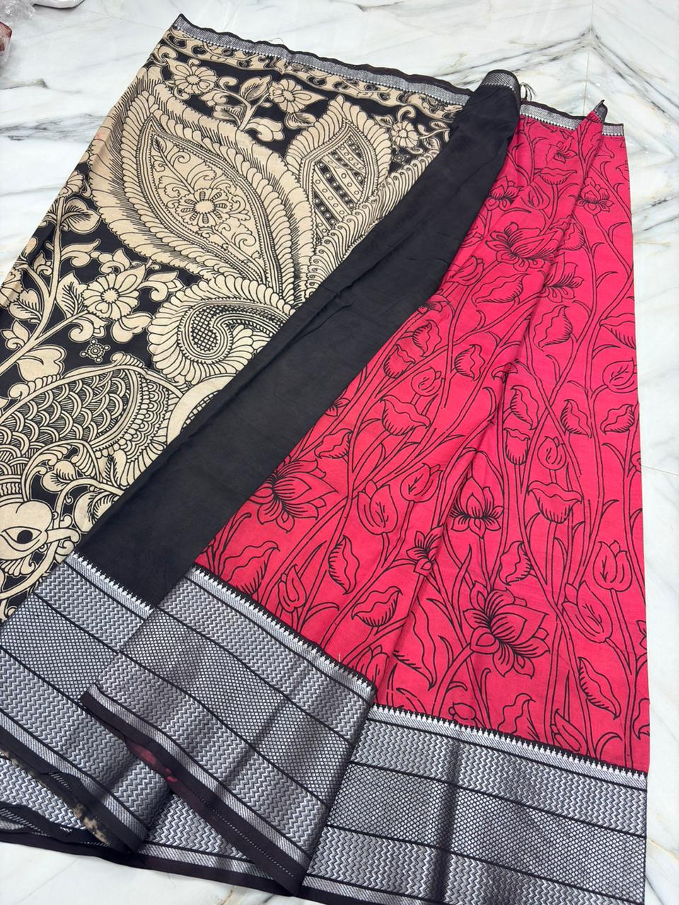 Kanchi Border Kalamkari Saree