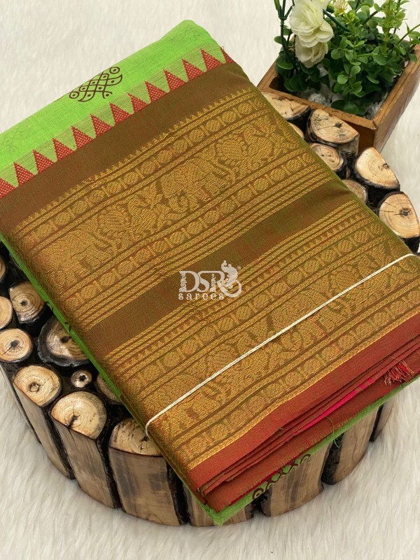 Printed chettinadu cotton saree W/B - vol 1