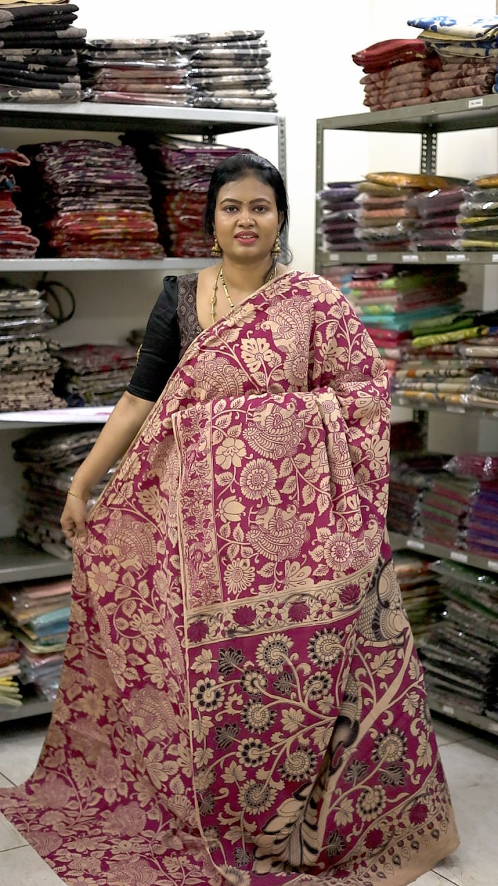 60s Count Premium Kalamkari Cotton Saree