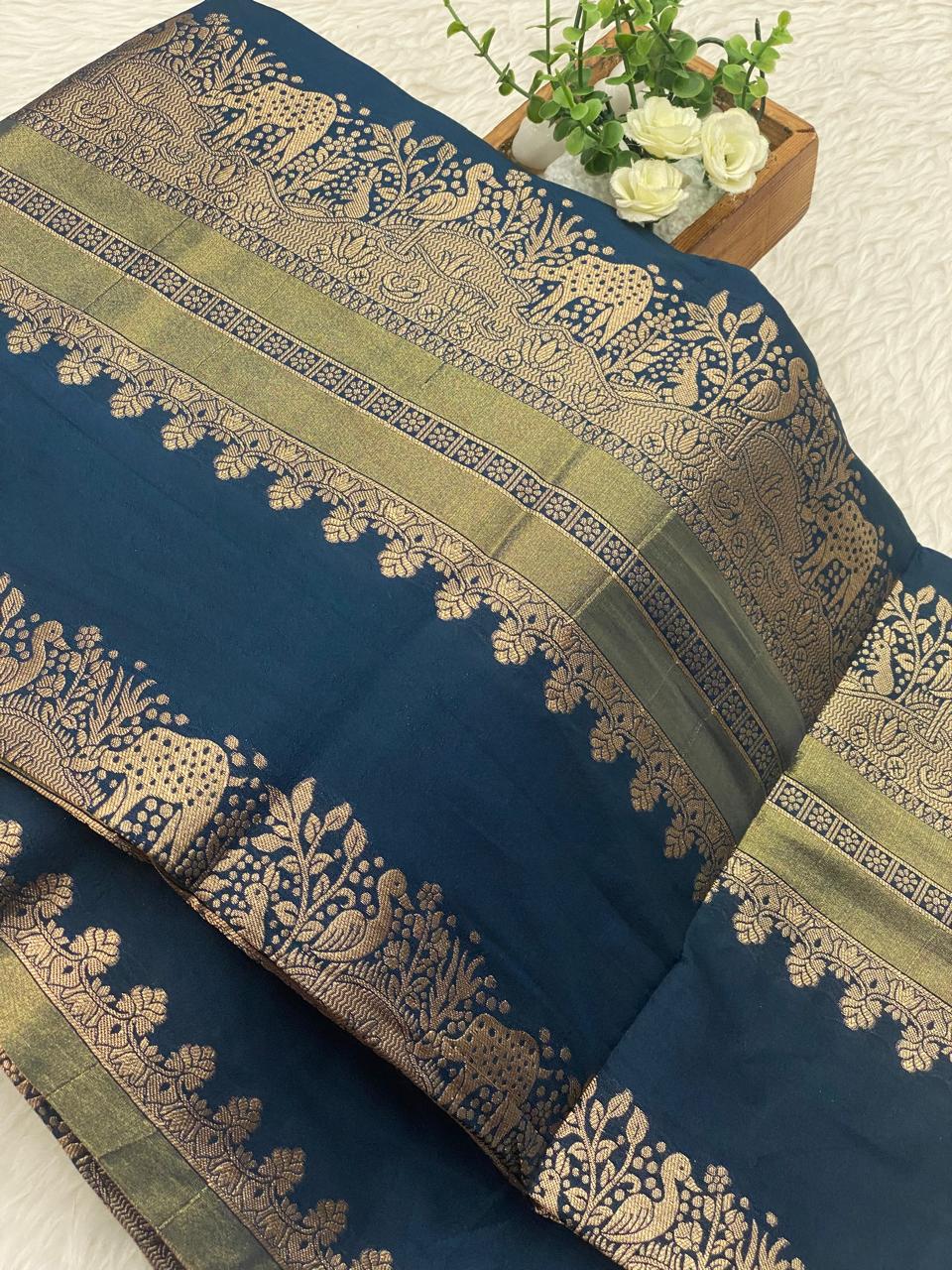 Viscose Crepe Silk Saree- Vol1