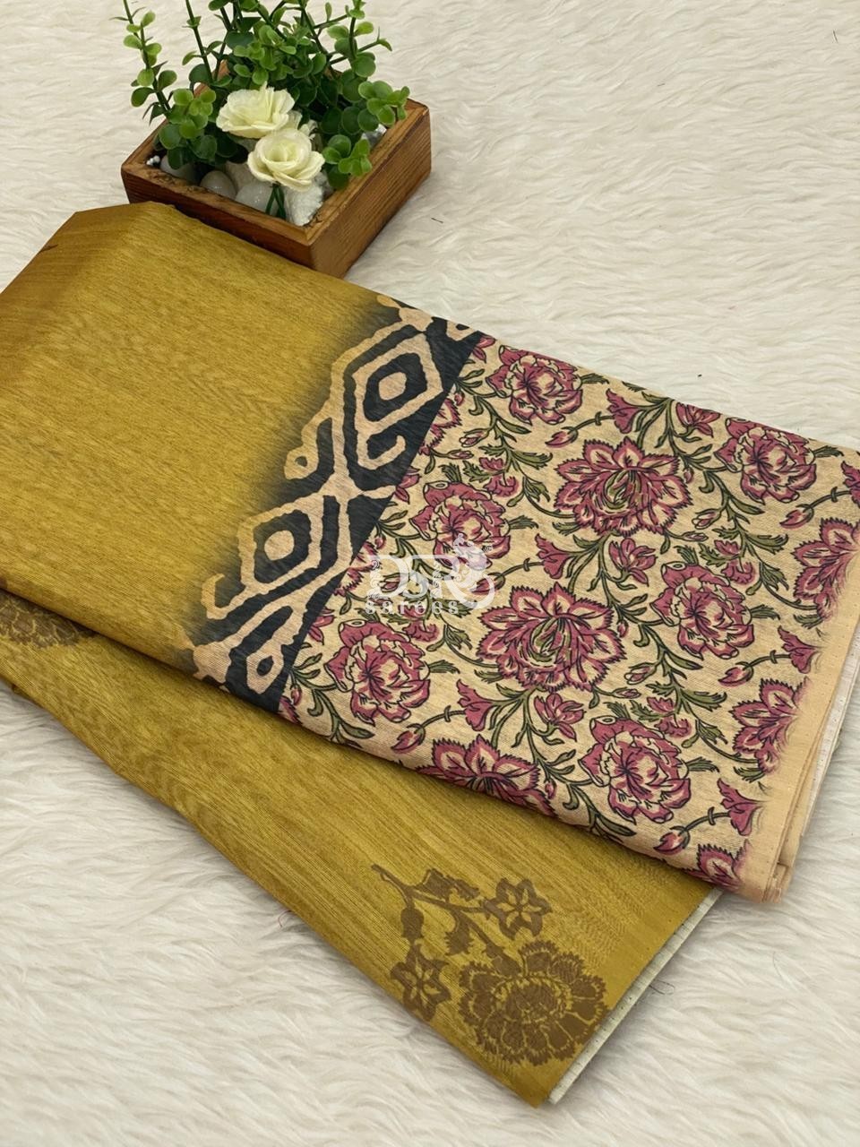 Kalamkari Jute Silk saree
