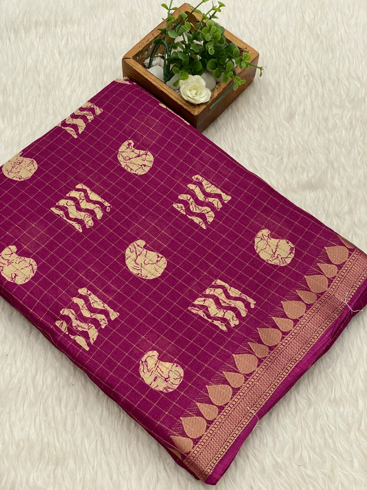 Viscose Chiffon Sarees - vol1