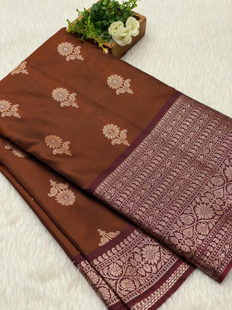 Banarasi Gadwal soft silk saree