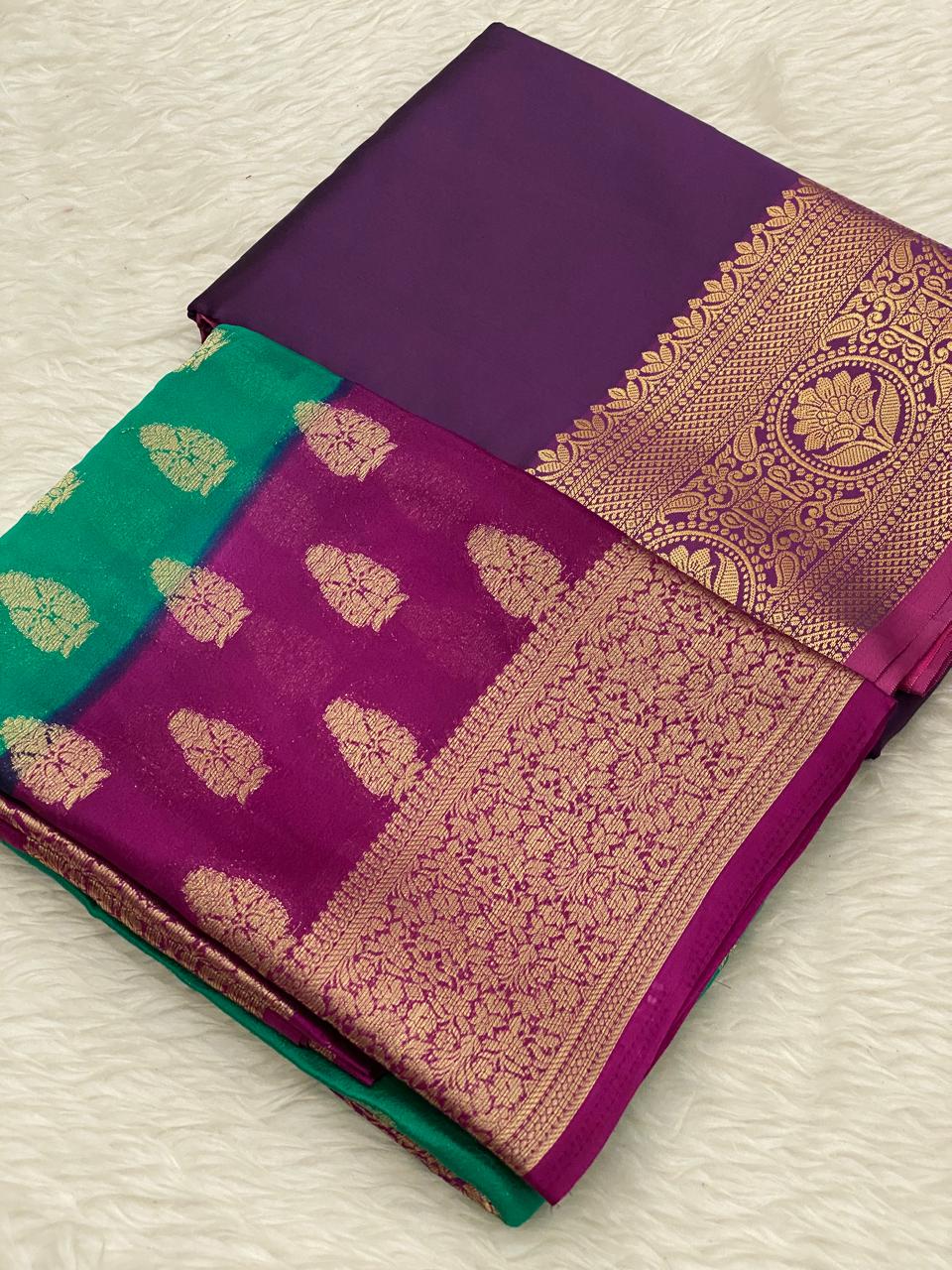 Georgette Kanchi Soft Silk Combo Sarees