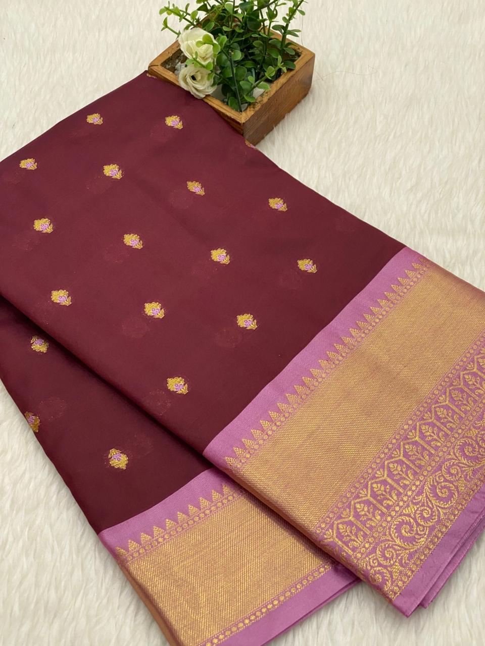 Banarasi Gadwal soft silk saree