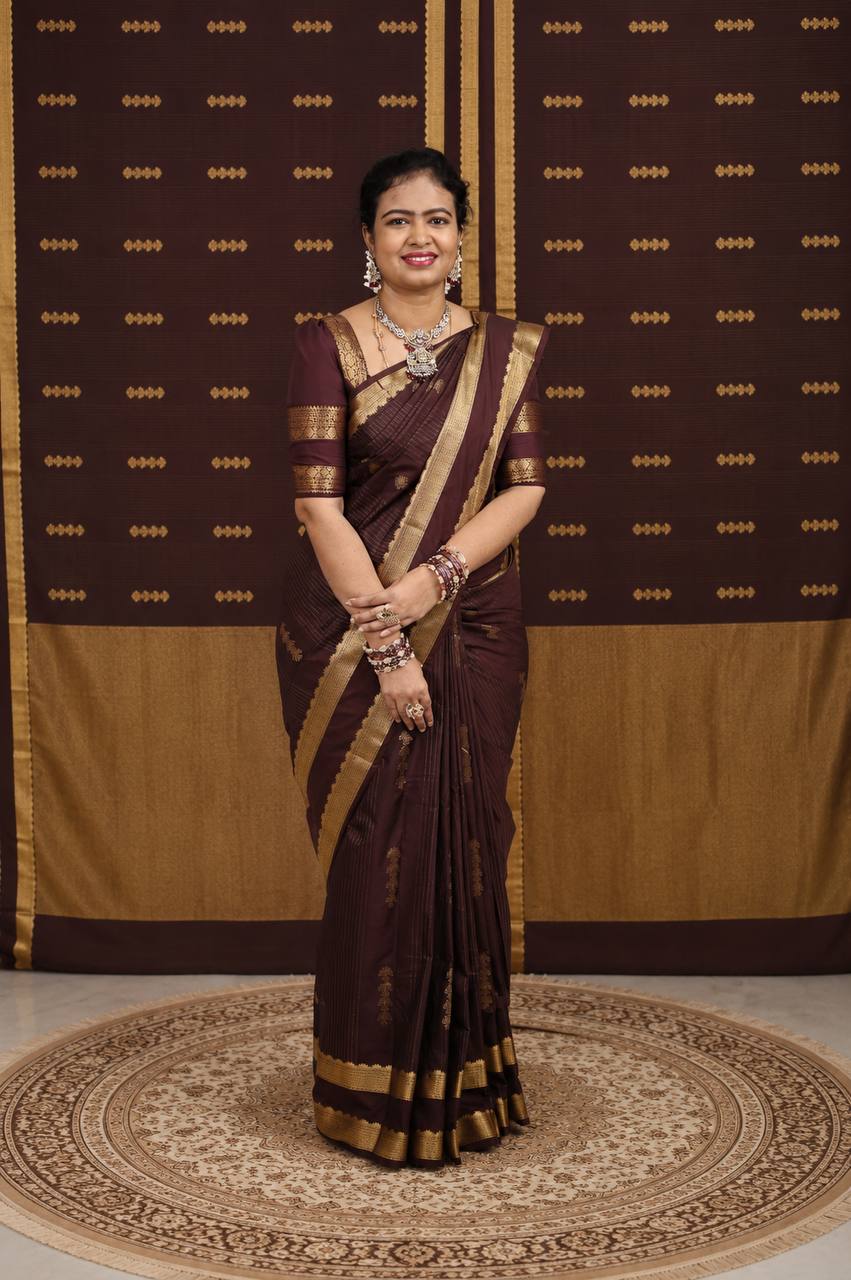 Chocolate Brown Bridal Sarees