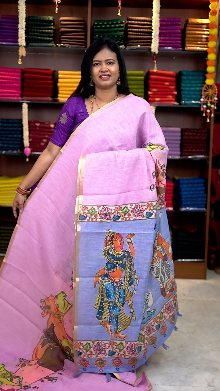 Mirror Work Chanderi Sico Sarees