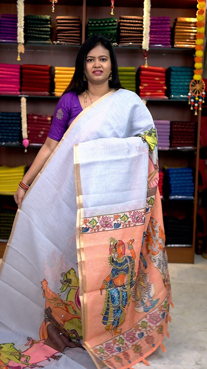 Mirror Work Chanderi Sico Sarees