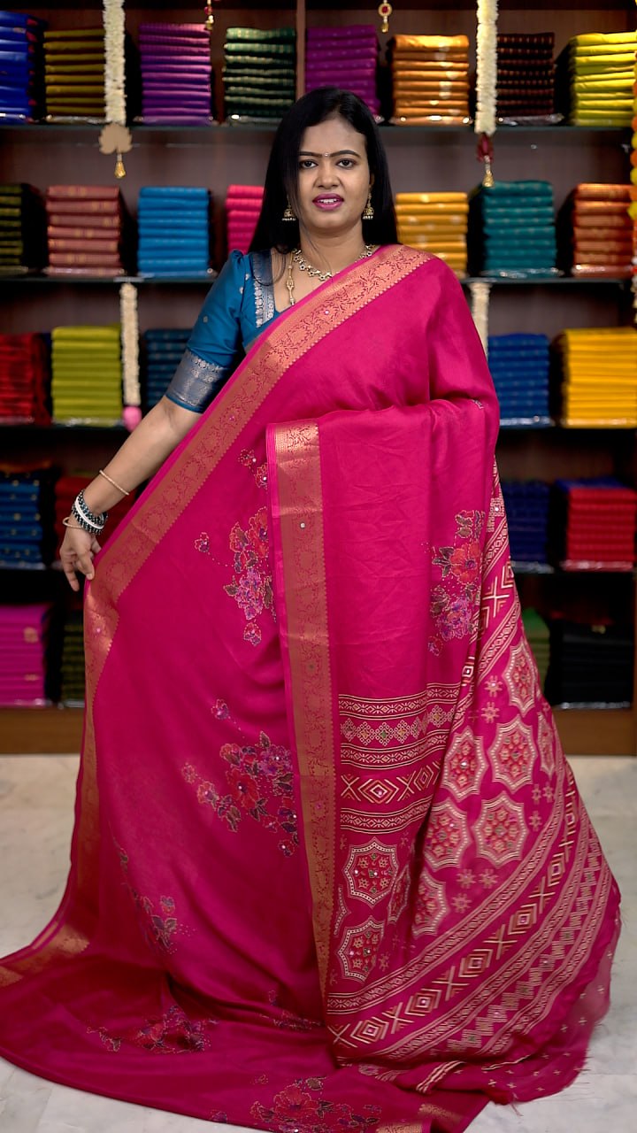 Viscose Chiffon Saree