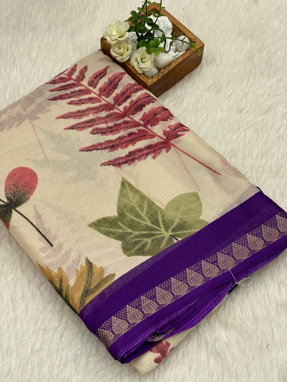 Viscose Chiffon Sarees - vol1