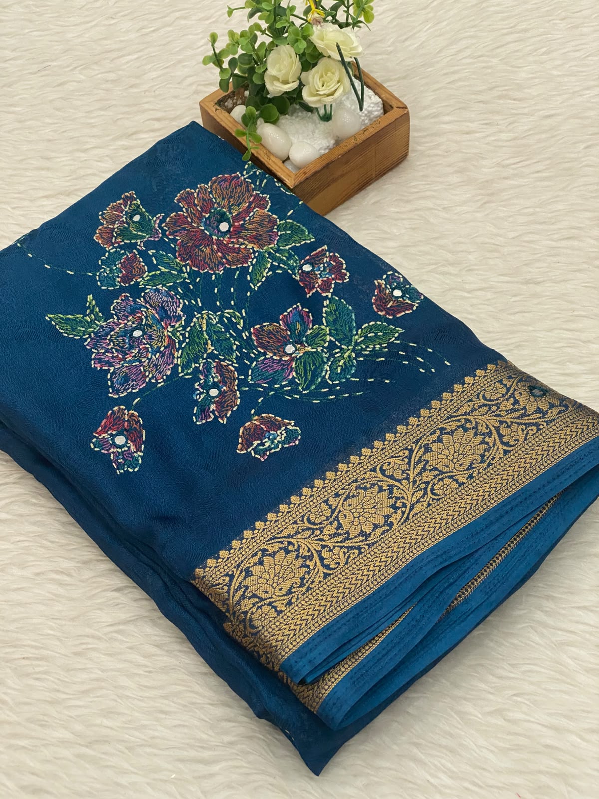 Viscose Chiffon Saree