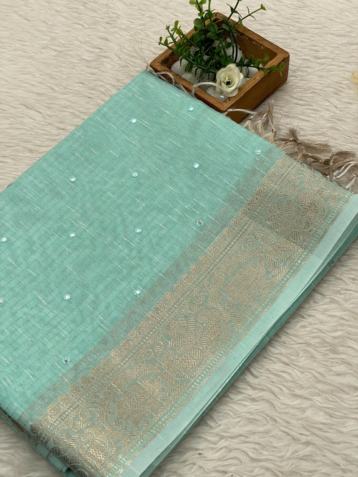 Kota Net Foil Mirror Saree