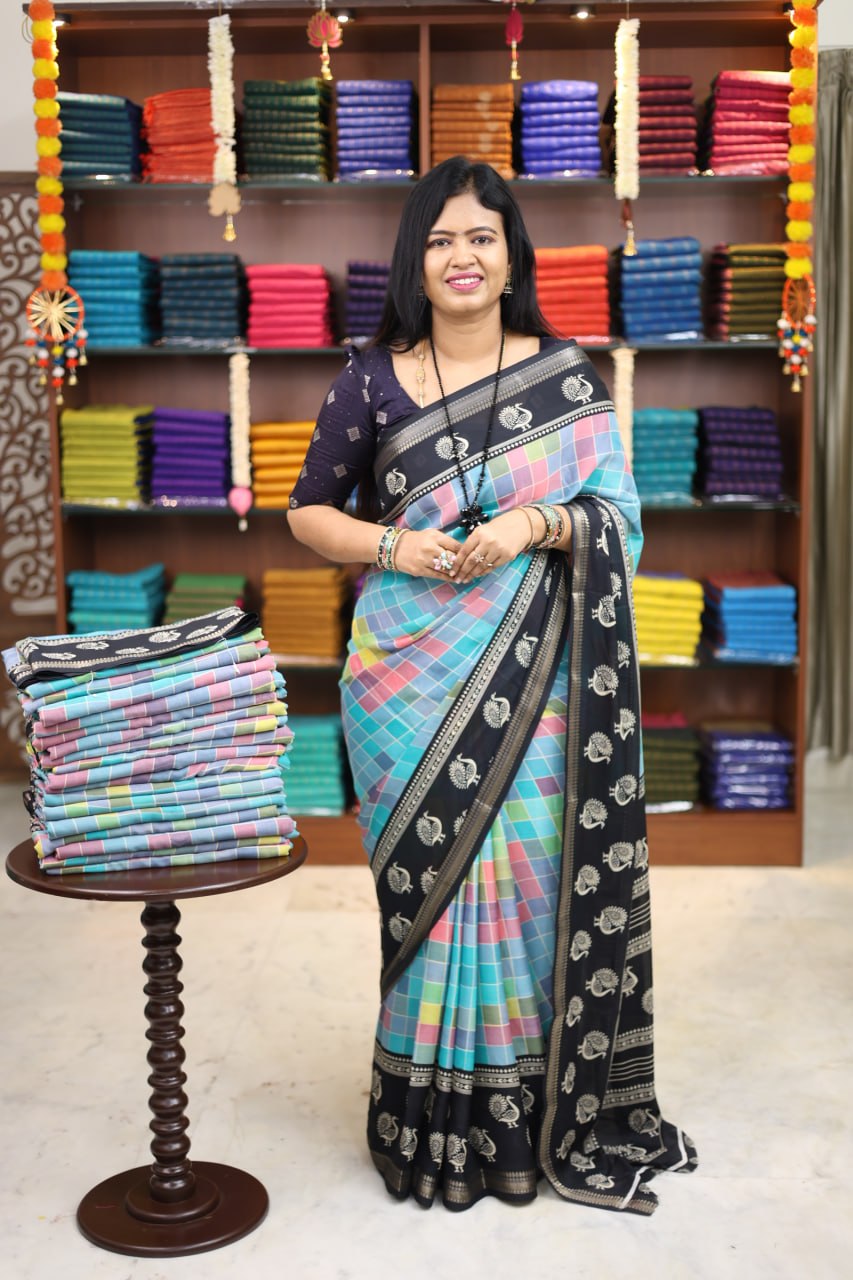 Viscose Chiffon Saree