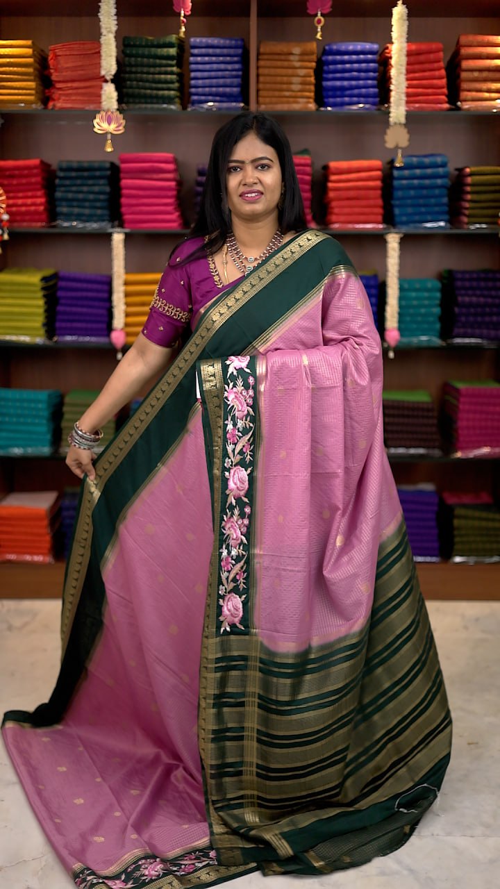 Embroided Mysore Crepe Silk