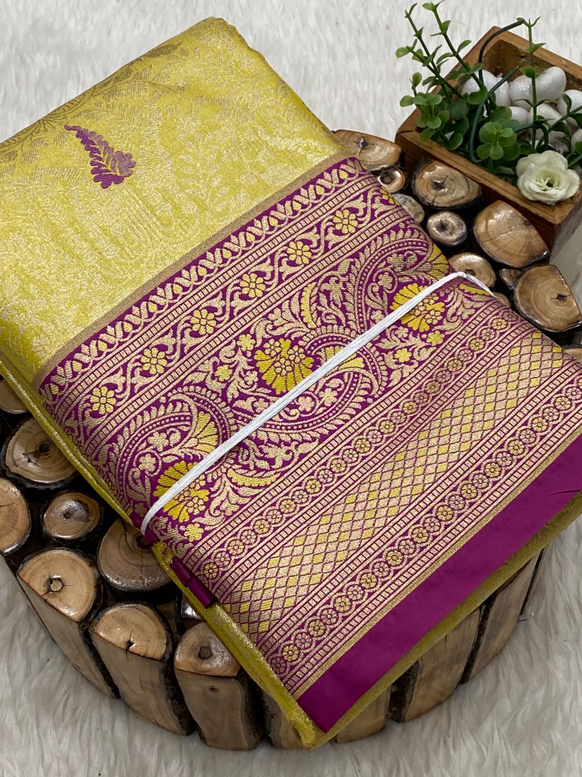 Meenakari Tissue Bridal Saree