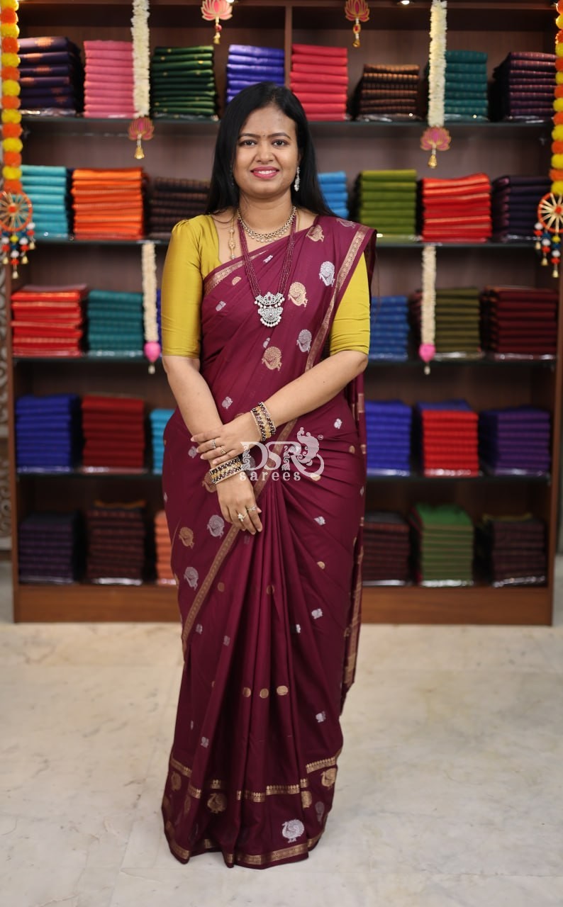 Semi Mysore Crepe Silk Saree