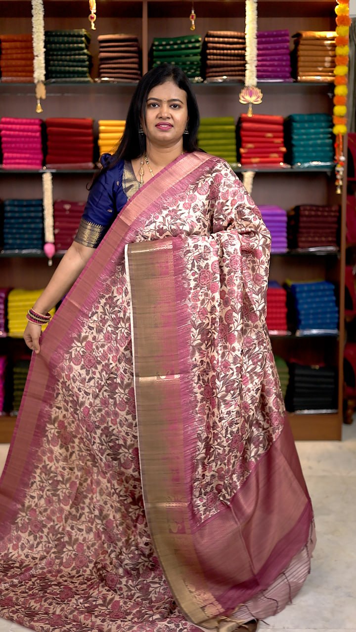Semi Chapa tussar Sarees