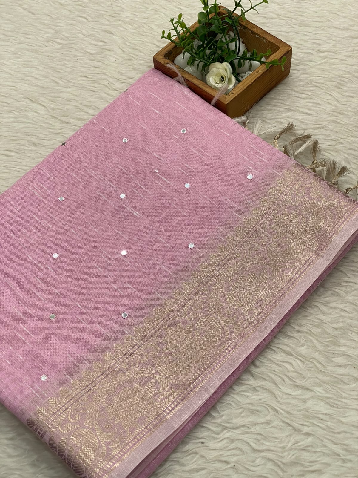 Kota Net Foil Mirror Saree