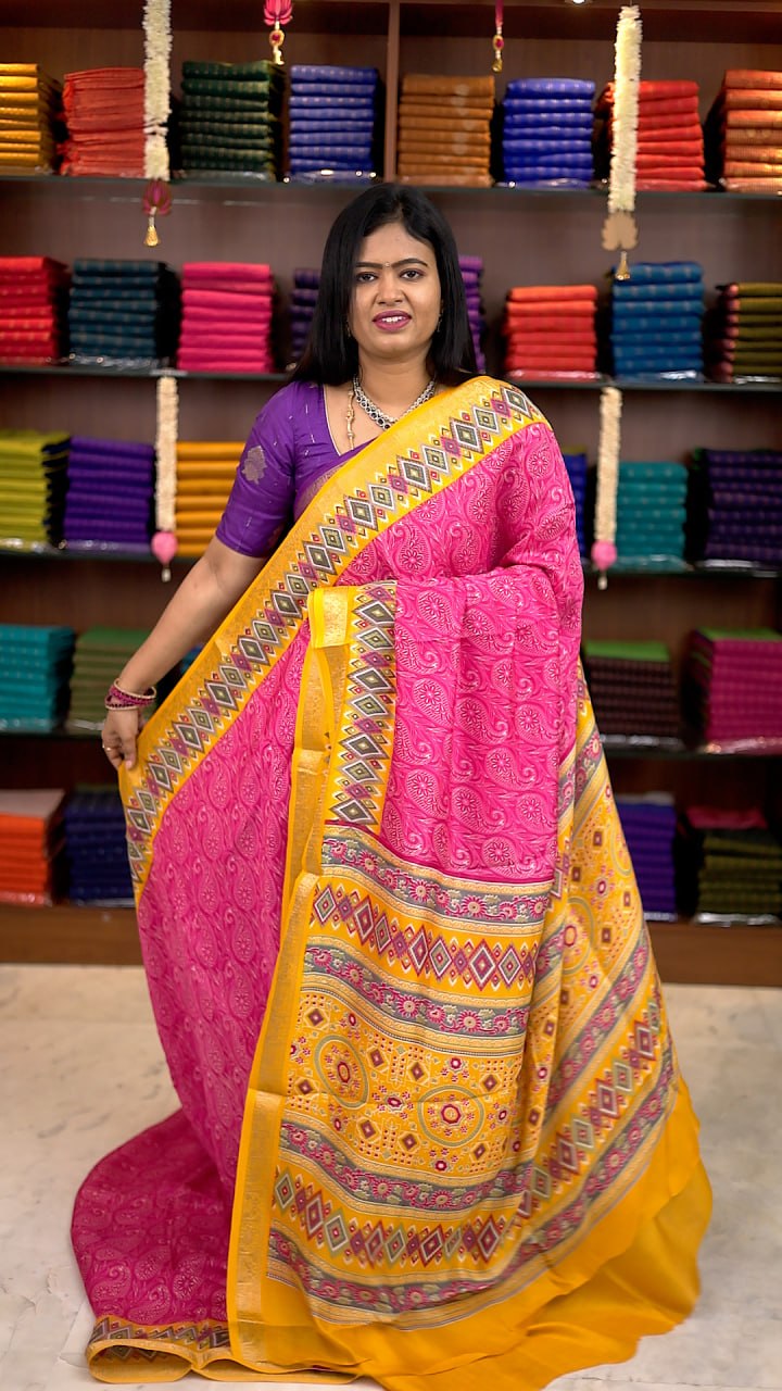 Viscose Chiffon Sarees - vol1